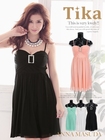 /【Tika ティカ】益田杏奈 ドレス着用胸元バックルデザインミニドレス