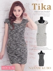 /【Tika ティカ】チェーンモチーフツイードタイトミニドレス
