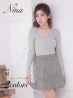 ボトム/【Nina ニーナ】カジュアルツイードフレアスカート