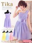 /【Tika ティカ】パステルカラーワンショルフレアミニドレスS〜XXL